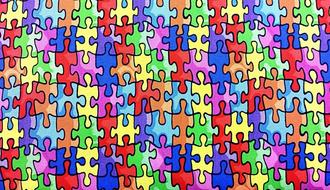 wallpaper with colourful puzzle details
