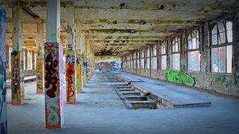 photo of a warehouse of an abandoned industrial factory