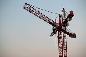 photo of a red industrial crane
