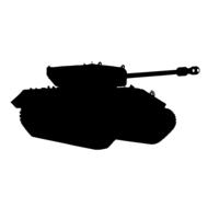 clipart of black Tank Silhouette