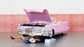 Model Car Cadillac and doll