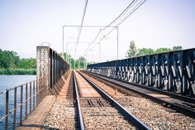 railway bridge in summer