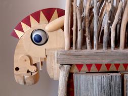 Trojan Horse, funny wooden toy