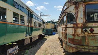 photo of old rusty trams in San Francisco