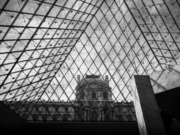 Louvre Museum roof in monochrome