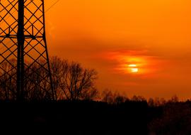 Sunset Silhouette Dawn red