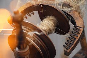 making yarn on a machine