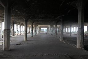 Empty Building and person