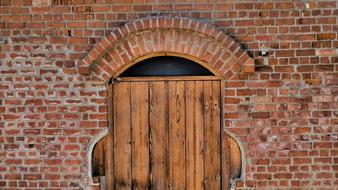 Door Wooden Brick wall