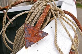 Rusty Anchor with Rope