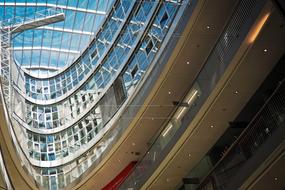 Floors of a modern office building with a lot of windows in Dusseldorf