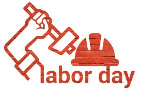 labor day worker red drawing