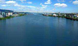 landscape of Fremont Bridge in Portland in Oregon