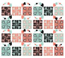 mint black coral heart as background