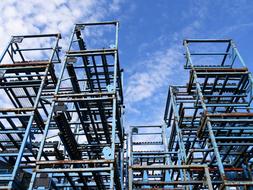 Transport Frames Stack and blue sky