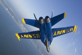 Blue yellow Angels Aircraft sky