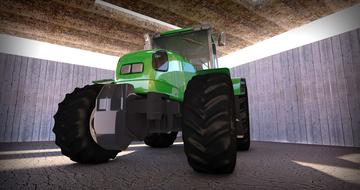 3d green tractor