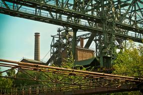 steel constructions of old factory, germany, ruhr