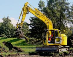 Construction Machine Excavators yellow