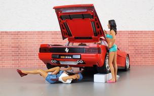 Models and Car Ferrari plastic