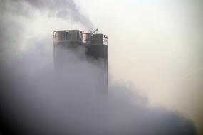 industrial chimneys in smoke