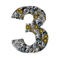gears numbers three drawing