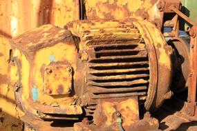 rusty old industrial electric engine