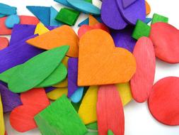 Toys Wood Shapes hearts