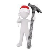 3d model santa hat and and a hammer