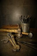 vintage hand Tools in Workshop