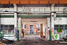 rooms in an abandoned building