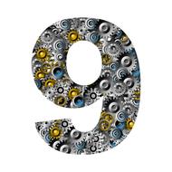 gears numbers engineering nine drawing