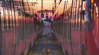 train city sunset