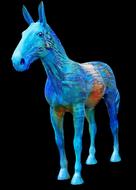 Blue Horse plactic Statue