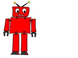 mechanical robotic red drawing