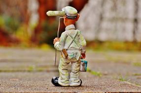 Painter Worker clay fig