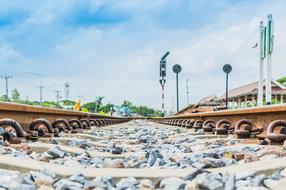 coarse gravel on the railway