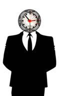 time clock man head