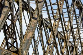 detail of Railroad Bridge and blue sky