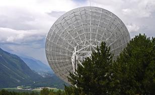 Radio Telescope white big