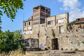 Abandoned Factory at sunny day, greece, volos