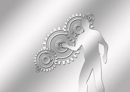 wallpaper with man and gears