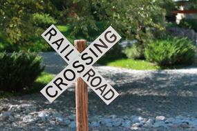 Railroad Crossing Sign forest