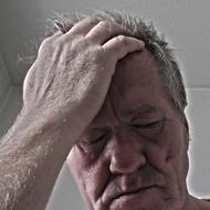 Stress Man head hand