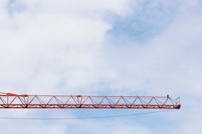 Crane red blue sky