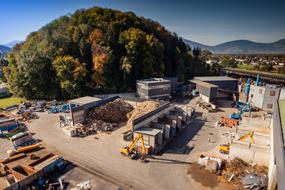 Recycling plant, Aerial view