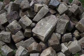 closeup view of granite blocks of sidewalk