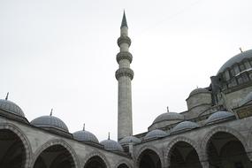 Cami Minaret Istanbul bkack and white