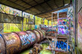 Graffiti on the pipes