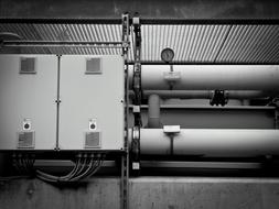 Industry Line Connections black and white